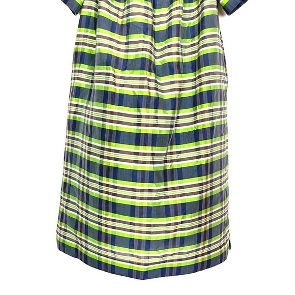 J. Crew Collection Off Shoulder Silk Plaid Dress - Picture 9 of 12
